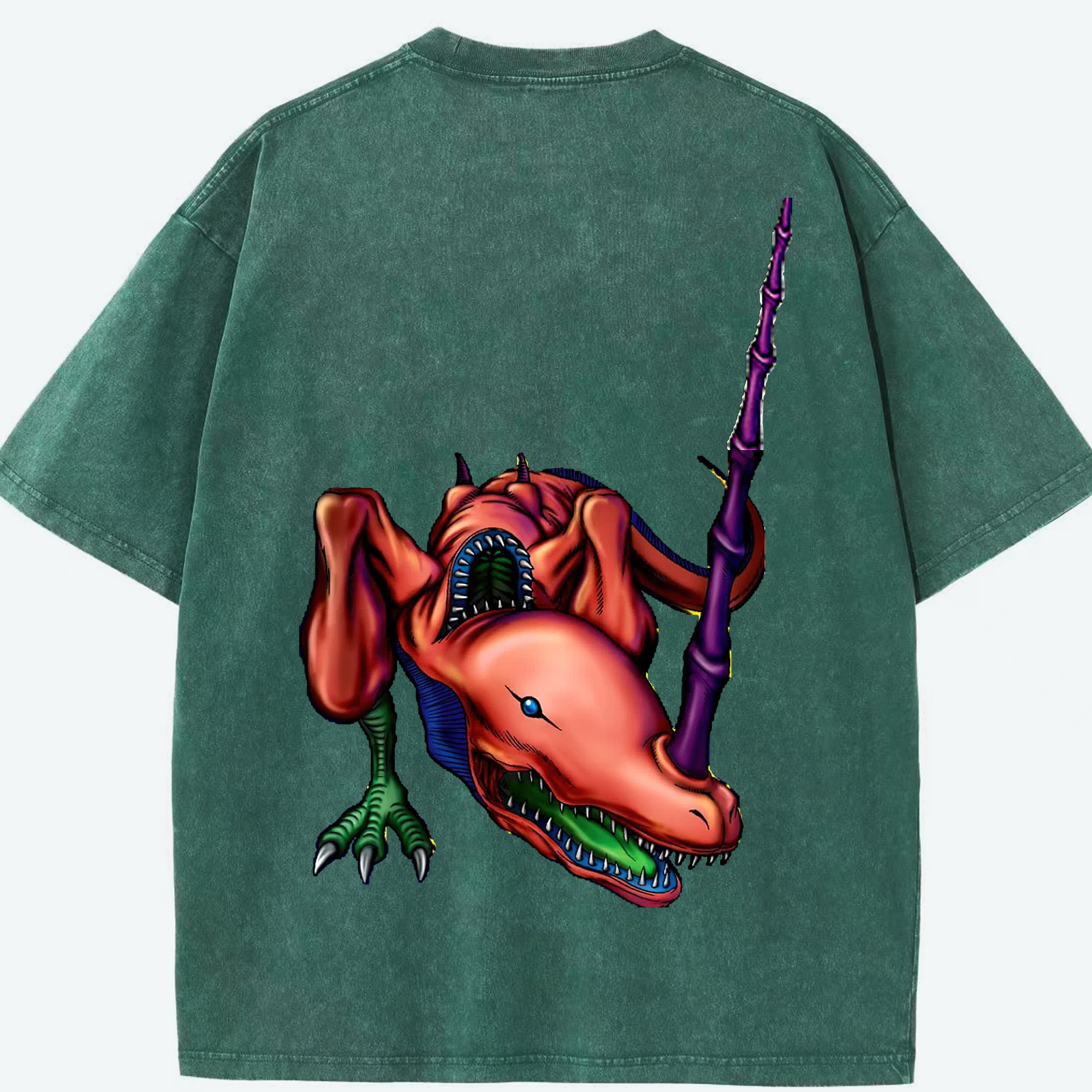 （画像用） 遊☆戯☆王 Yu-Gi-Oh! 綿100% ヴィンテージ風 半袖Tシャツ（背面プリント）